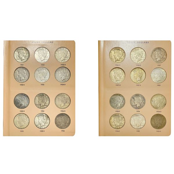 1921-1935 Complete Silver Peace Dollar Set [24 Coins]