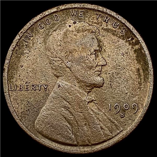 1909-S Lincoln Wheat Cent LIGHTLY CIRCULATED