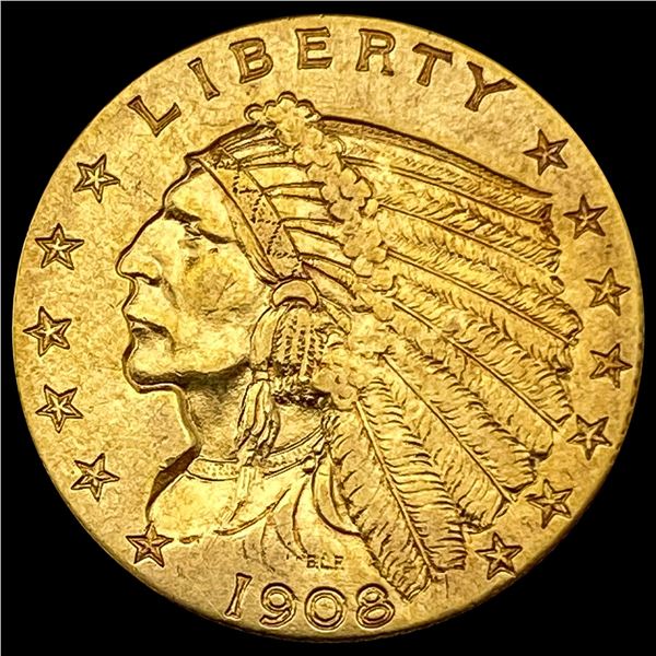 1908 Indian Head $2.50 Gold Quarter Eagl CLOSELY UNCIRCULATED