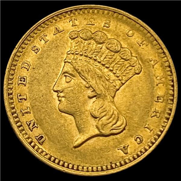 1862 Indian Princess Head Gold Dollar CHOICE AU
