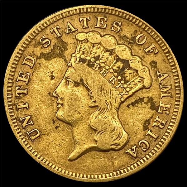 1854 $3 Indian Princess Head Gold LIGHTLY CIRCULATED