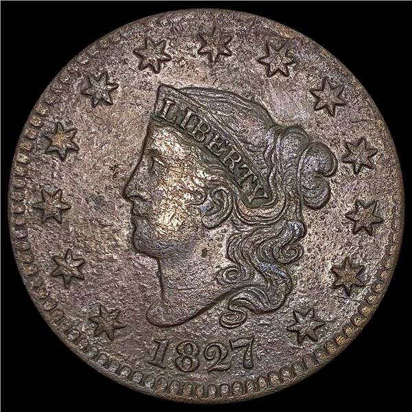 1827 Matron Head Large Cent NEARLY UNCIRCULATED