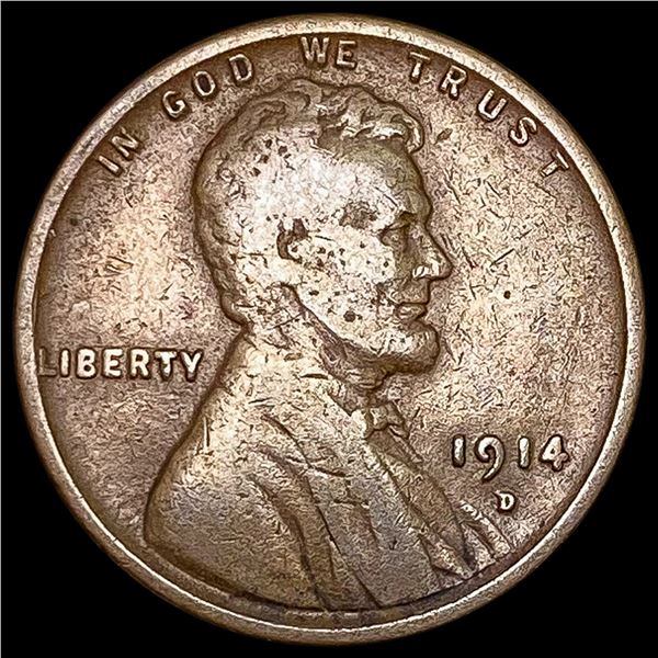 1914-D Lincoln Wheat Cent LIGHTLY CIRCULATED