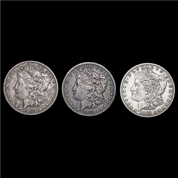 [3] 1892-S Morgan Silver Dollars Nicely Circulated