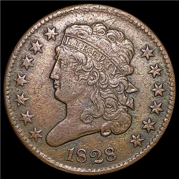 1828 Classic Head Half Cent NEARLY UNCIRCULATED
