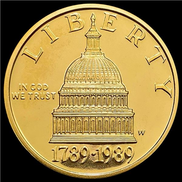 1989-W Gold $5 Congress GEM PROOF .2419oz AGW