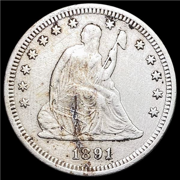 1891 Seated Liberty Quarter LIGHTLY CIRCULATED
