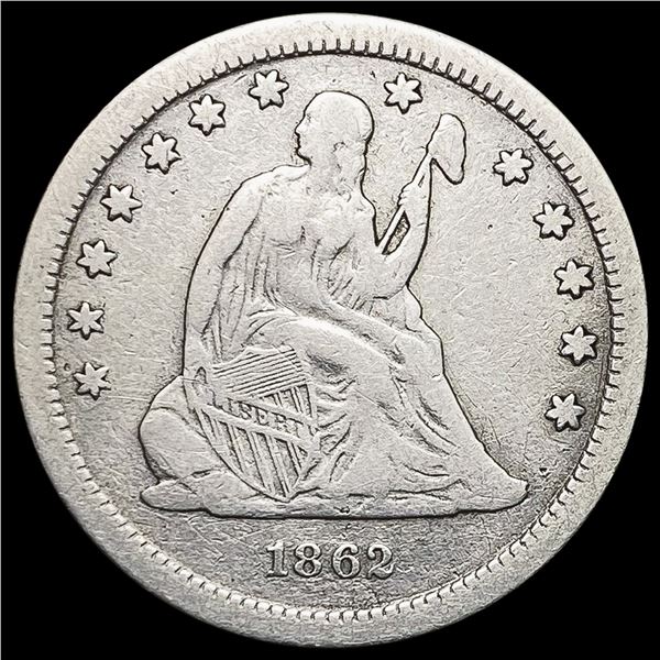 1862-S Seated Liberty Quarter LIGHTLY CIRCULATED
