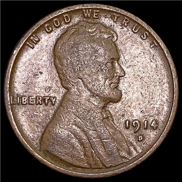 1914-D Lincoln Wheat Cent LIGHTLY CIRCULATED