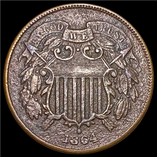 1864 Two-Cent Piece NEARLY UNCIRCULATED