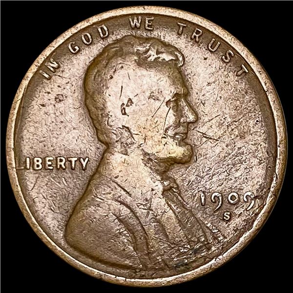 1909-S Lincoln Wheat Cent NICELY CIRCULATED
