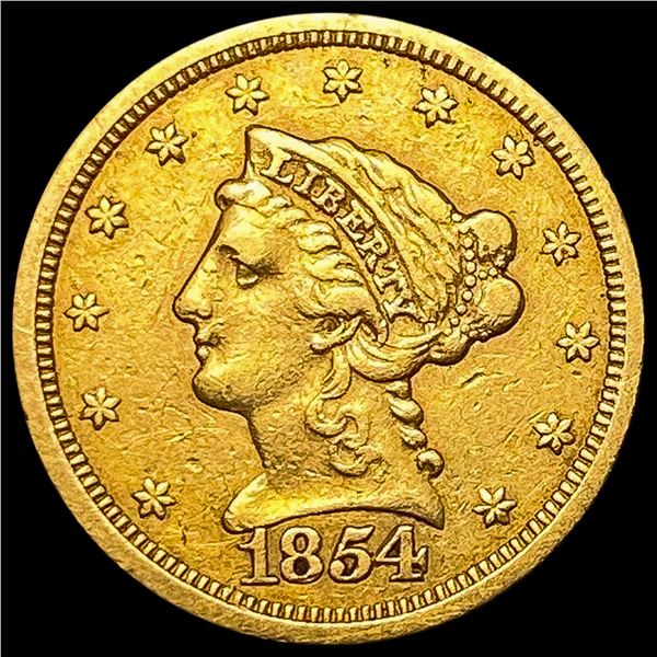 1854 $2.50 Liberty Head Quarter Eagle NICELY CIRCULATED