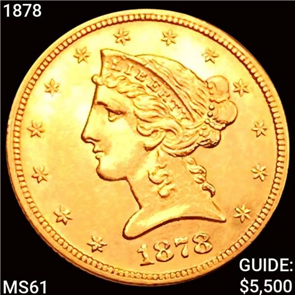 1878 $5 Gold Half Eagle UNCIRCULATED