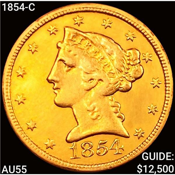 1854-C $5 Gold Half Eagle HIGH GRADE