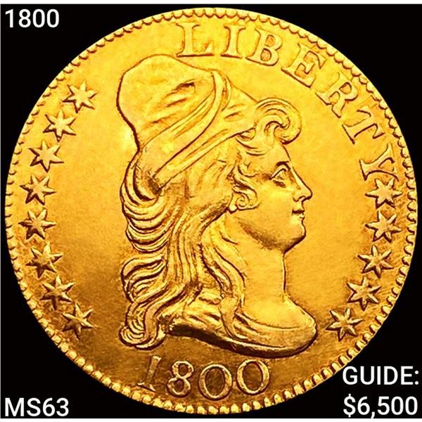 1800 $5 Gold Half Eagle CHOICE BU