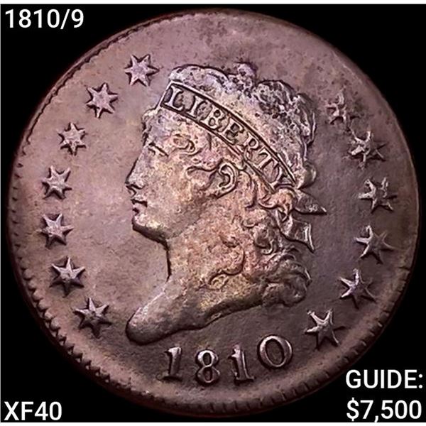 1810/9 Classic Head Large Cent NEARLY UNCIRCULATED