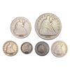 Image 1 : 1856-1889 [6] U.S. Silver Seated Type Lot