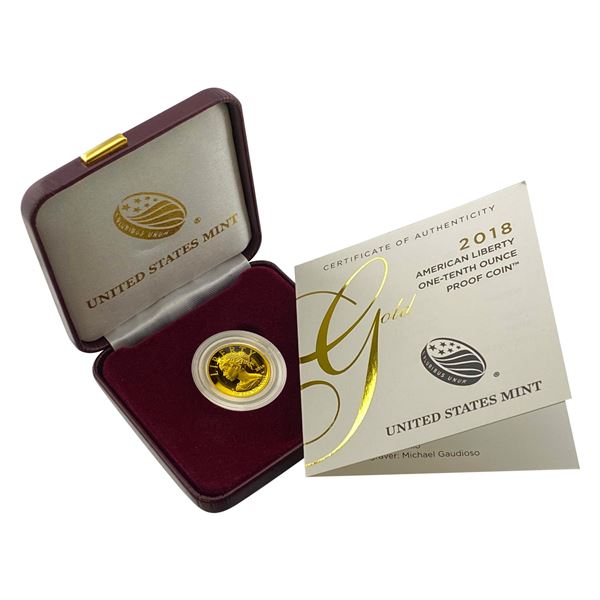 2018 1/10 oz Gold Proof Liberty Coin