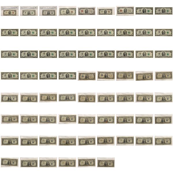 1928-1976 [69] $1 & $2 Notes, Silver/Red Certificates