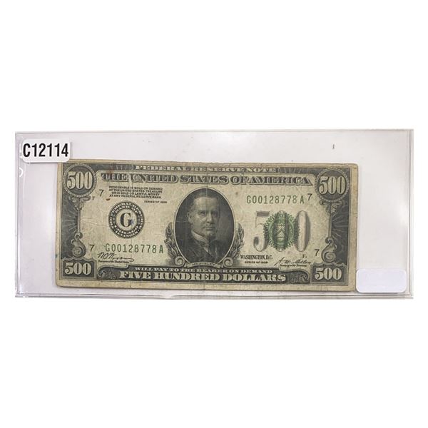 1928 $500 Federal Reserve Note