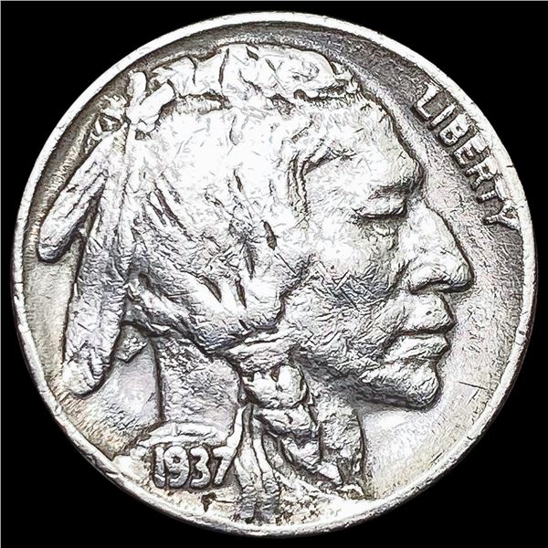1937-D 3 Leg Buffalo Nickel LIGHT CIRC