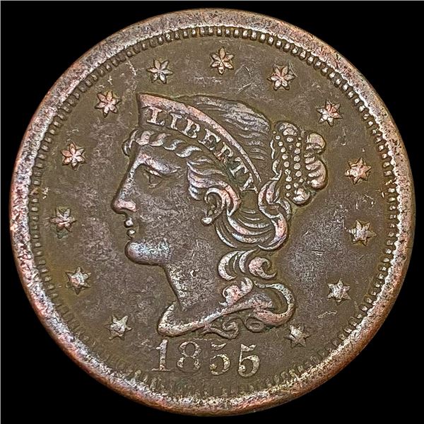 1855 Braided Hair Large Cent NEARLY UNCIRCULATED