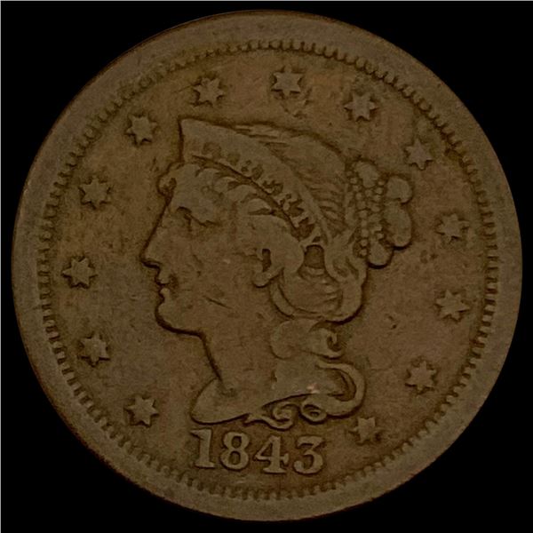 1843 Liberty Head Large Cent LIGHTLY CIRCULATED