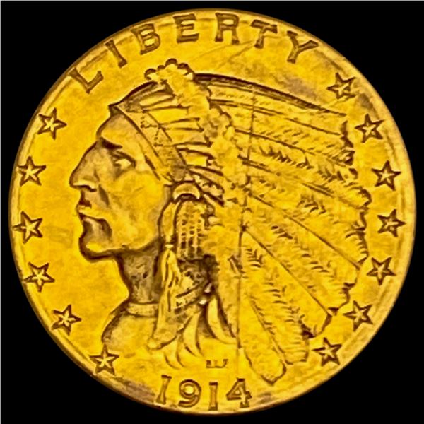 1914-D Indian Head Quarter Eagle CLOSELY UNCIRCULATED