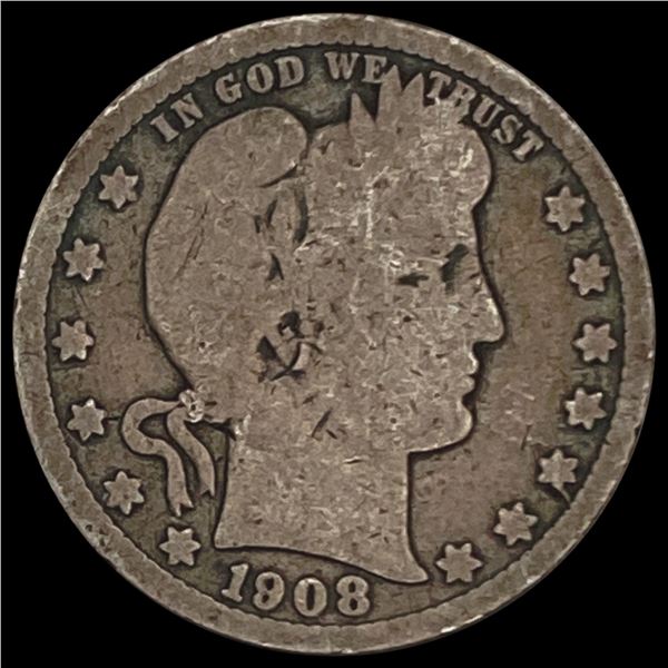 1908-S Barber Quarter NICELY CIRCULATED
