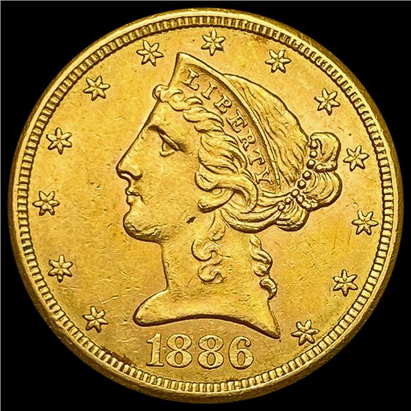1886-S Liberty Head Half Eagle UNCIRCULATED