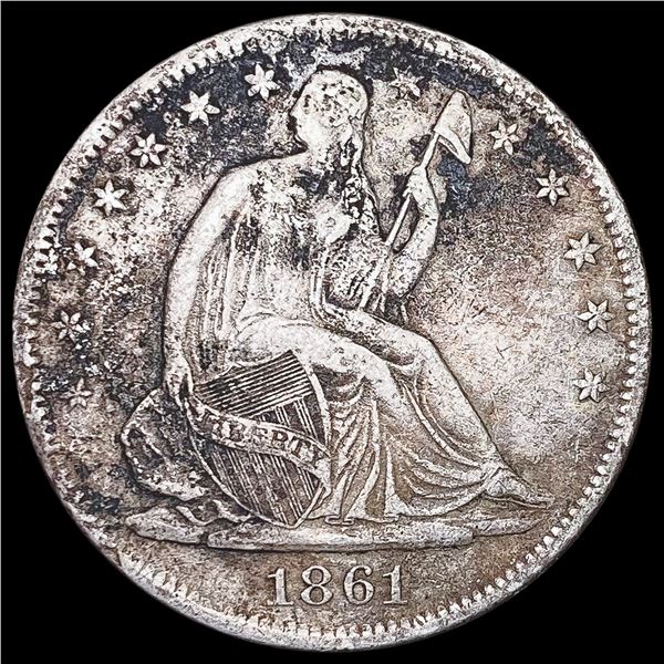 1861-S Seated Liberty Half Dollar LIGHTLY CIRCULATED