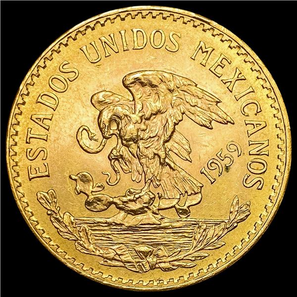 1959 Mexican 20 Pesos Gold Coin AGW .4823oz UNCIRCULATED