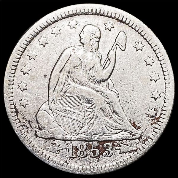 1853 Arrows Seated Liberty Quarter LIGHTLY CIRCULATED