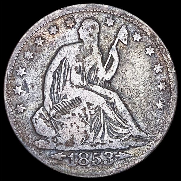 1853 Arrows Seated Liberty Half Dollar NICELY CIRCULATED