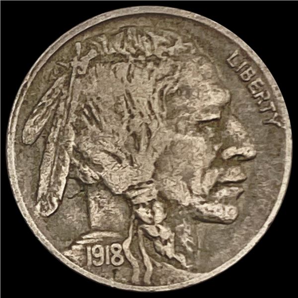 1918-D Buffalo Nickel NEARLY UNCIRCULATED