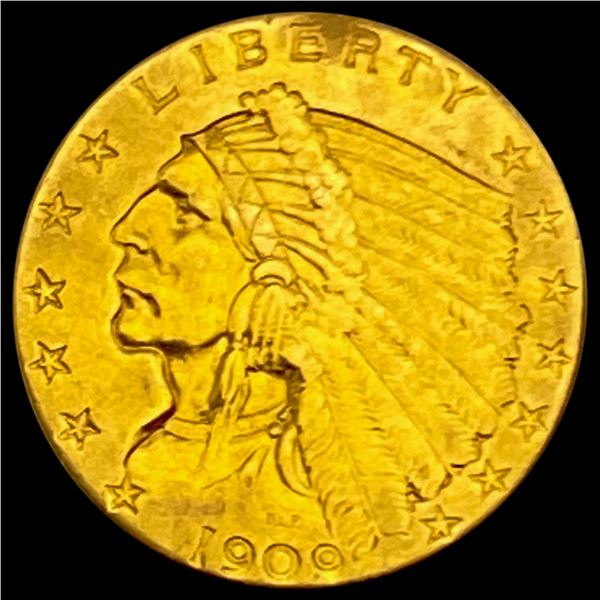 1909 Indian Head Quarter Eagle CLOSELY UNCIRCULATED