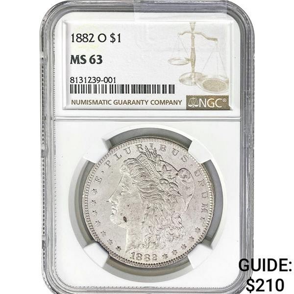 1882-O Morgan Silver Dollar NGC MS63