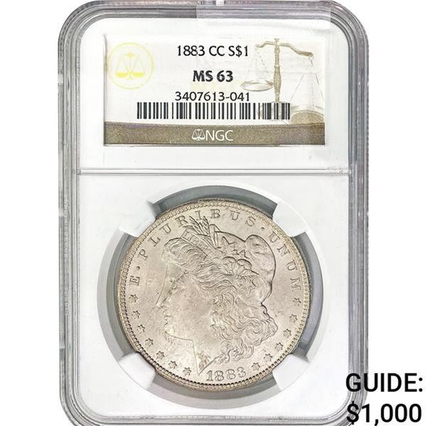 1883-CC Morgan Silver Dollar NGC MS63