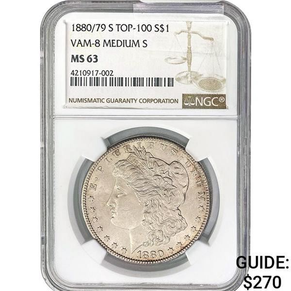 1880/79-S Morgan Dollar NGC MS63 VAM8