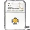 Image 1 : 1853 Gold Dollar NGC MS62