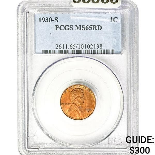1930-S Lincoln Cent PCGS MS65RD