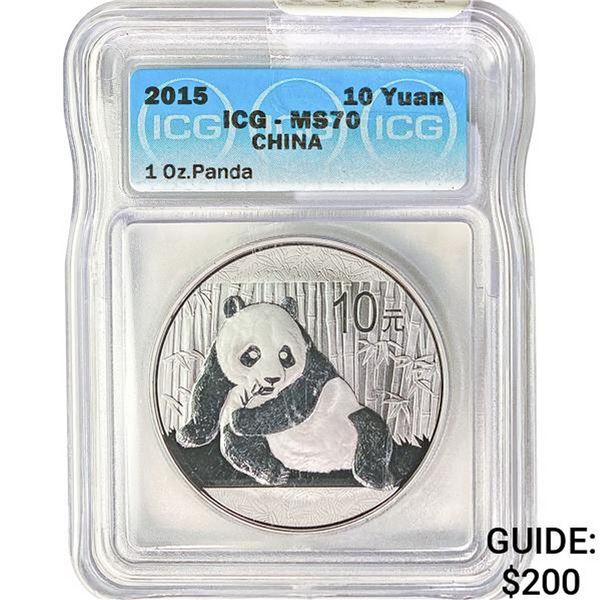 2015 10 Yuan China Panda ICG MS70
