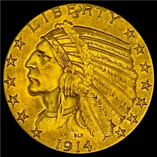 1914-D Indian Head Half Eagle $5 Gold CHOICE AU