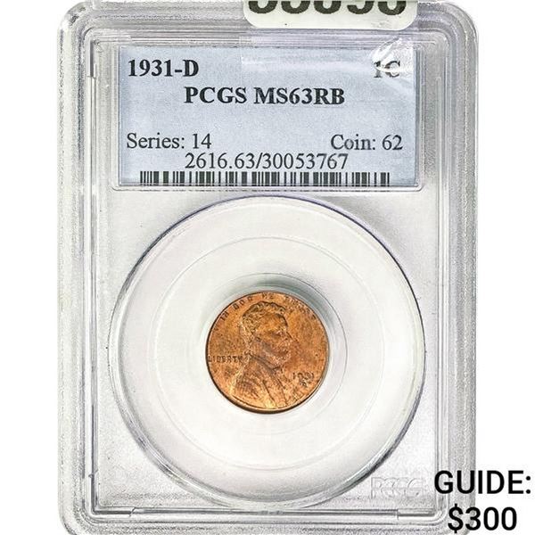 1931-D Lincoln Cent PCGS MS63RB