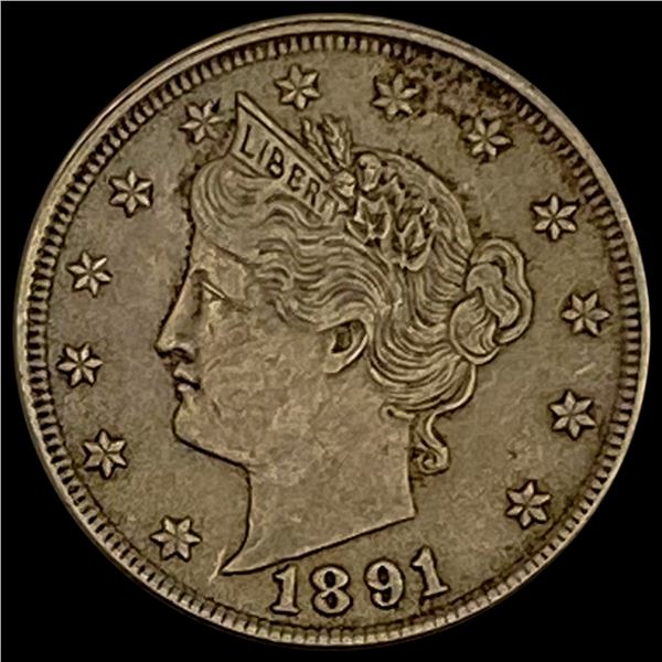1891 Liberty Head Nickel NEARLY UNCIRCULATED