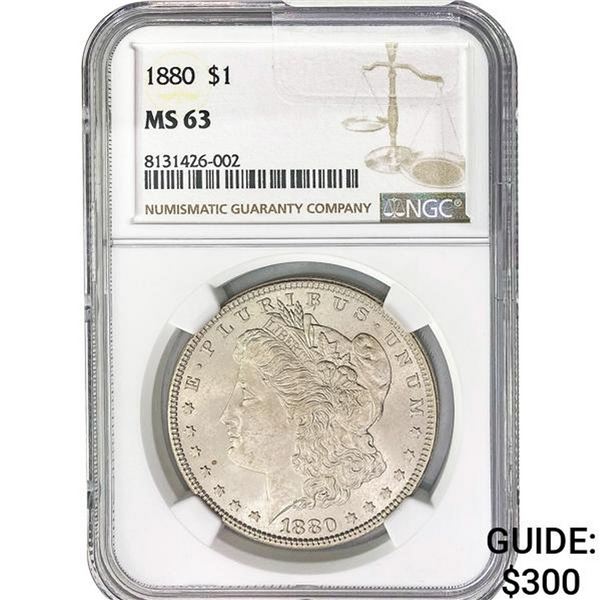 1880 $1 Morgan Dollar NGC MS63