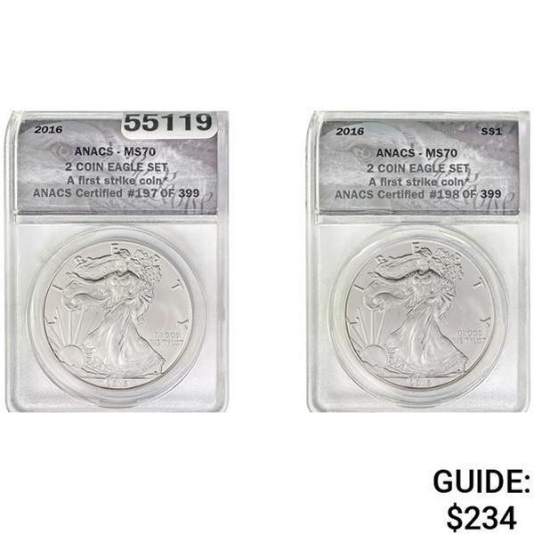 2016 American Silver Eagle ANACS MS70