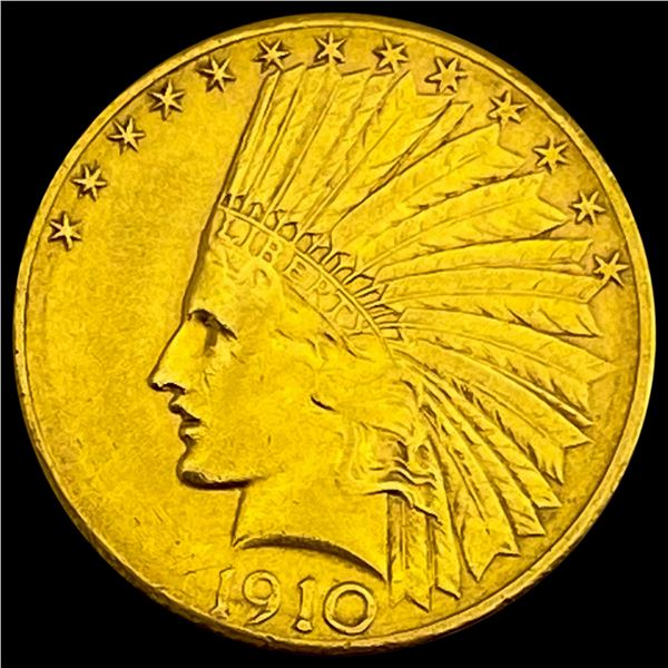 1910-D Indian Head Eagle $10 CLOSELY UNCIRCULATED