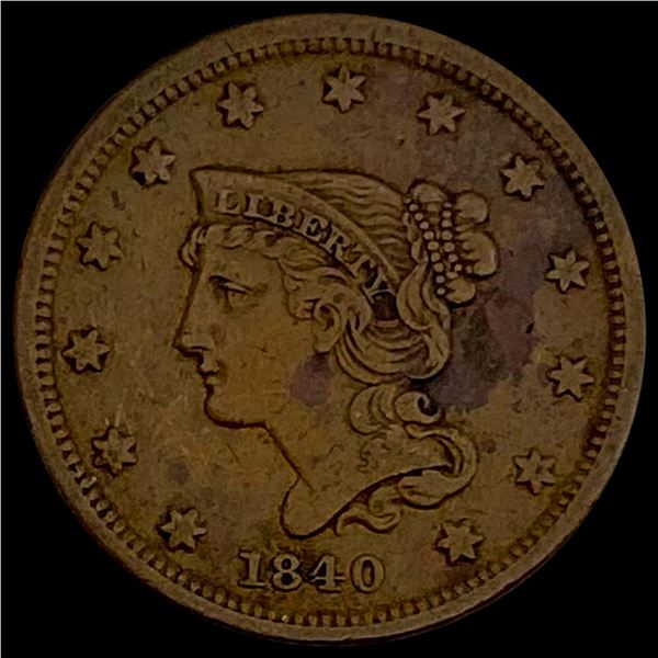 1840 Braided Hair Large Cent CLOSELY UNCIRCULATED