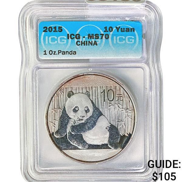 2015 10 Yuan China Panda ICG MS70